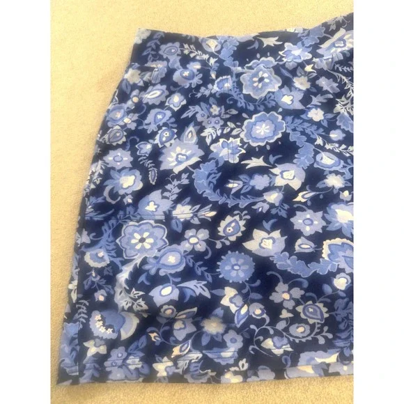 Croft & Barrow Floral Skort Womens Small Blue Botanical Stretch Active Mini - Picture 2 of 8
